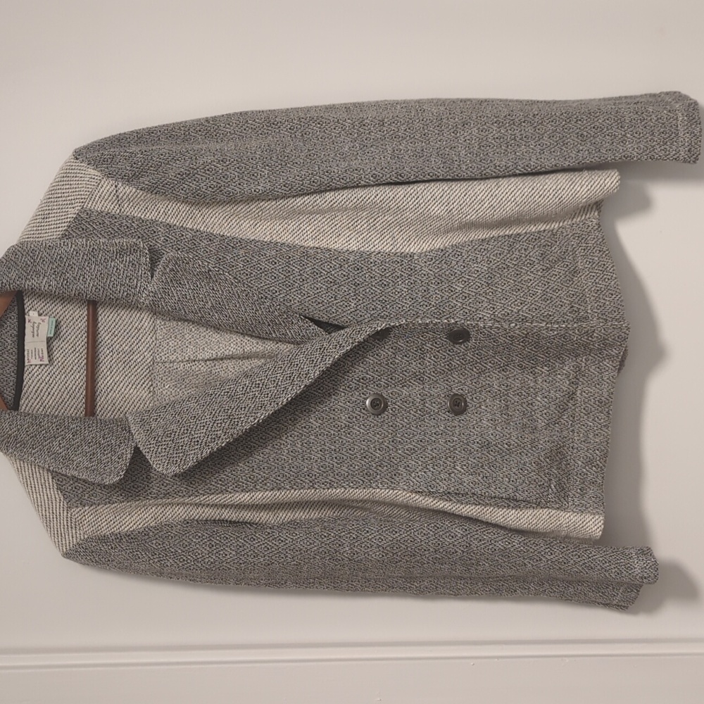 DONATED - Anthropologie knit grey double-breasted blazer